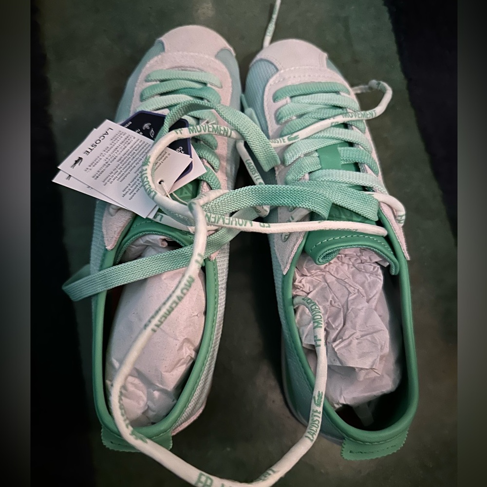 Lacoste Light Green Sneakers with White Details